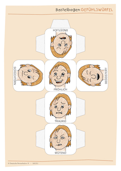 Bastelbogen Gefühlswürfel